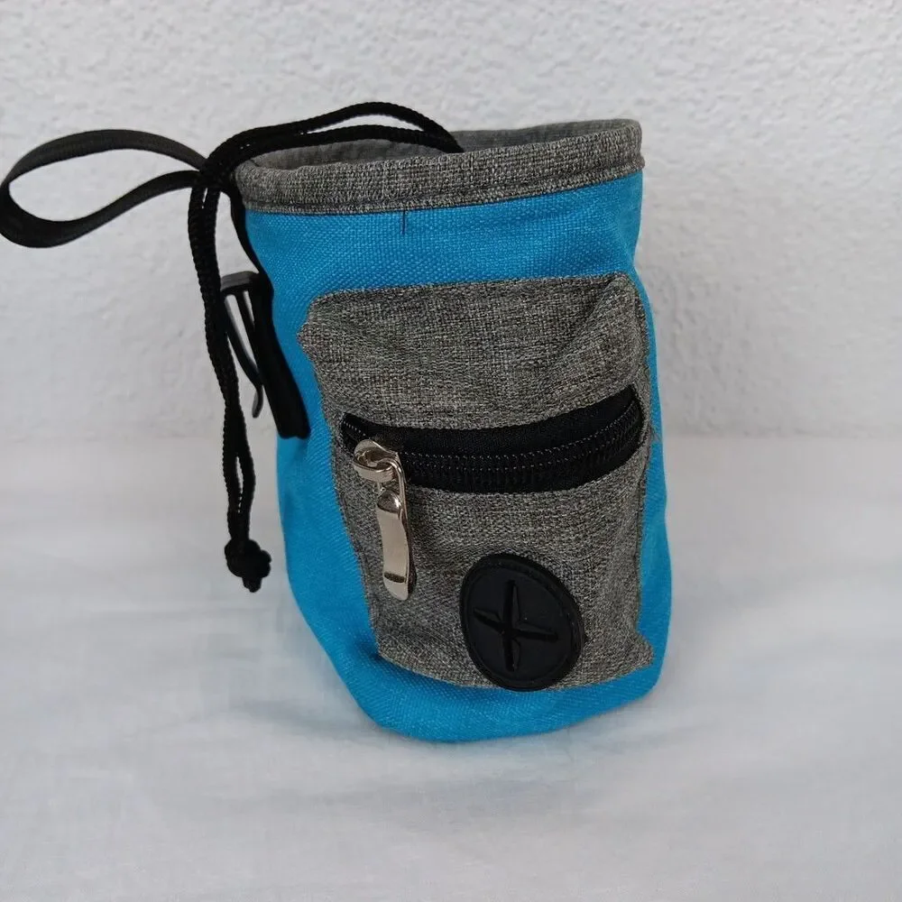 Lovoyager Pet Treat Pouch Bag Animal Training Aide Teal Grey Belt Clip On